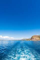 Van Lake landscape in Eastern Turkey. View of Lake Van, the largest lake in Turkey and it is popular for boat tour