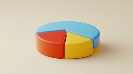 Poster - Colorful segmented pie chart on a neutral background illustrating data distribution visually