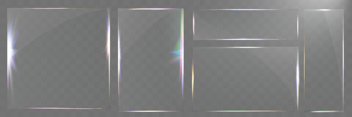 Wall Mural - transparent glass panel, realistic glass texture, clean glass frame, modern glass ui, reflective gla