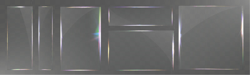 Wall Mural - transparent glass panel, realistic glass texture, clean glass frame, modern glass ui, reflective gla