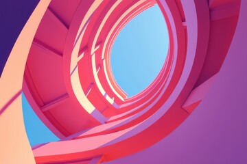 Poster - Spiral structure design modern architecture abstract art urban setting upward view creative concepts for inspiration