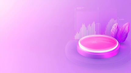 Poster - Dynamic pink circular display abstract studio graphic design modern aesthetic bird’s eye view digital concept
