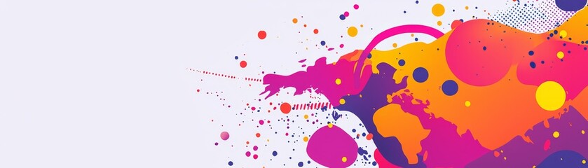 Poster - Vibrant colorful abstract art digital space graphic design modern environment creative perspective artistic expression