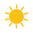 © MariiaMart - A yellow sun with a white background. The sun is the center of the image and it is the main focus