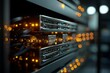 © typepng - Datacenter racks hold servers stacked with hard drives