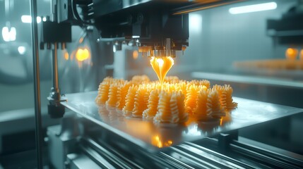 Poster - 3D Printing Precision: A close-up captures the intricate process of a 3D printer meticulously constructing objects, showcasing cutting-edge technology in action.