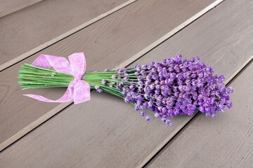 Sticker - Fresh aroma violet Lavender flowers on desk