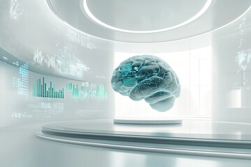 Poster - Modern Digital Intelligence Chamber: AI, Tech, and Data Display