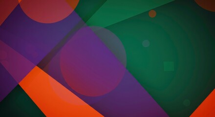 Poster - abstract geometrical shapes: a dynamic composition of colorful geometric shapes intertwines and over
