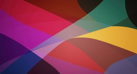 Poster - color symphony: abstract design of overlapping colorful curved shapes, creating a dynamic and visual