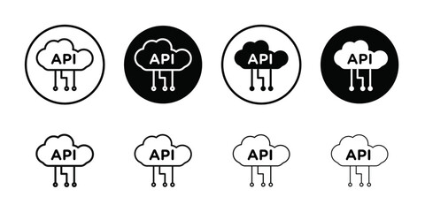 Cloud API icon Thin line flat illustration