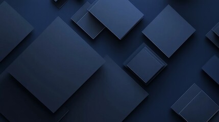 Poster - Abstract Dark Blue Geometric Shapes Modern Design Background Subtle Texture Elegant Squares Overlapping Layers Professional Digital Art Graphic       