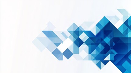 Poster - Abstract Blue Geometric Shapes Modern Background Design Digital Art Trendy Style White Space Technology Vector Illustration Graphic Resource Corporate