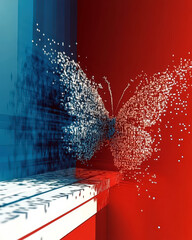 Poster - Digital Butterfly Emerges From Tablet, Blending Virtual Beauty With Reality in an Artistic Display