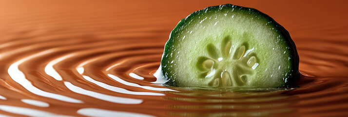 Poster - Discover the Refreshing Allure of Cucumber in a Tranquil Setting Emphasizing Hydration and Beauty