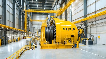 Aufkleber - photo of a large hydraulic turbine generating renewable electricity power in a hydroelectric power plant