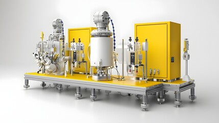 Poster - photo showcasing a robotic arm equipped with pneumatic actuators designed for use in automated manufacturing lines within industrial production facilities