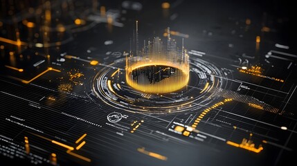 Poster - 3D rendering of an animated infographic depicting the rising market value and growth trajectory of Bitcoin and digital gold  The dynamic visual showcases the financial data statistics