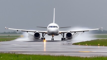 Aufkleber - A commercial aircraft making a critical last minute course correction due to extreme turbulence