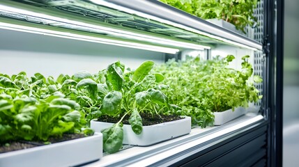 Poster - A modern air conditioned greenhouse designed for climate controlled and efficient indoor farming
