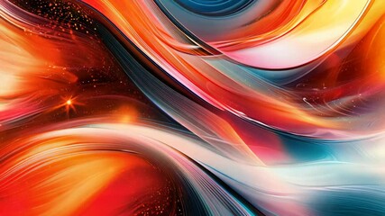 Poster - dynamic abstract swirls of colorful light and motion in vivid waves