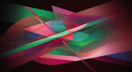 Poster - chromatic convergence: a vibrant, abstract artwork bursts with dynamic geometric shapes and color, b