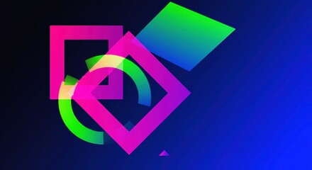 Poster - geometric abstraction: a vibrant composition of overlapping shapes – squares, circles, and other geo