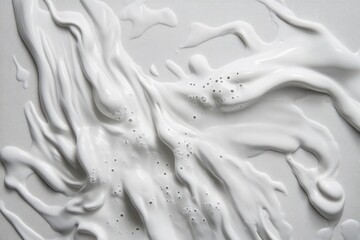 Canvas Print - Thick white liquid swirls on a light gray background