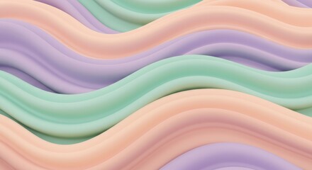 Poster - abstract pastel waves: an abstract, flowing pattern of soft pastel waves, creating a sense of tranqu