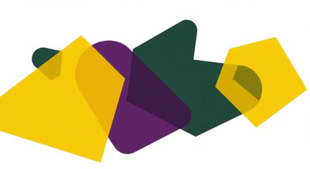 Poster - geometric abstraction: a dynamic arrangement of overlapping, translucent geometric shapes in vibrant