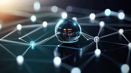 Poster - Exploring digital connectivity abstract technology sphere virtual environment high-definition viewpoint futuristic concept