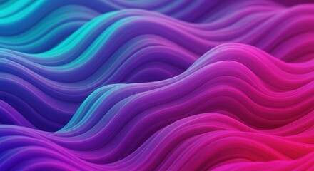 Aufkleber - Abstract Gradient Waves: A vibrant abstract artwork featuring flowing, undulating waves in a gradient of colorful hues, evoking a sense of movement, energy, and visual dynamism.