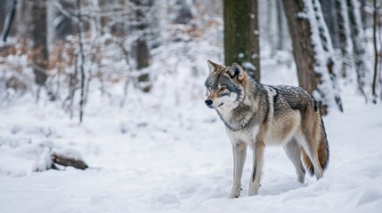  Lone wolf in the snow
