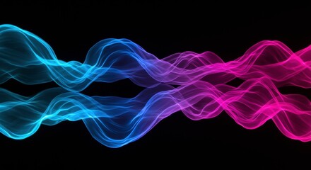 Aufkleber - Abstract Wavy Lines: A captivating abstract composition features mesmerizing flowing waves of vibrant blue and pink hues, creating a dynamic and visually stunning design.