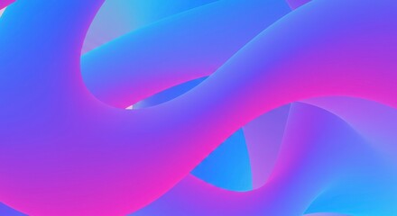 Aufkleber - Vibrant Fluid Gradient: Abstract waves of fluid, blending shades of blue, purple and pink.