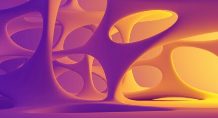 Poster - abstract cellular design: a mesmerizing, futuristic architectural design, characterized by its organ