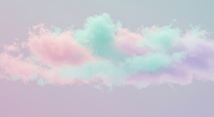Poster - ethereal cloudscape: gentle pastels blend seamlessly in a soft, abstract representation of clouds, c