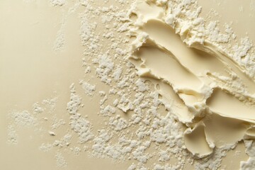 Wall Mural - Cream cheese frosting and flour dusted on smooth surface