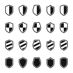 Poster - Shield icon set. Protect shield vector icons. Protection, defense, safety badges. Shield symbols
