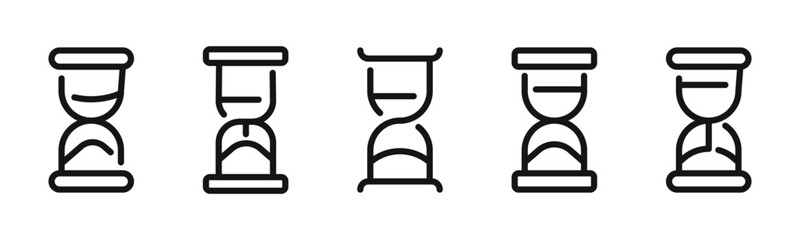 Poster - Hourglass icon set. Sandglass icons. Sand watch icon set. Hourglass symbol.
