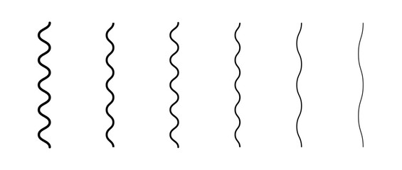 Poster - curved lines. vector zigzag lines and waves. wavy, zig-zag lines. set of wavy zigzag lines.