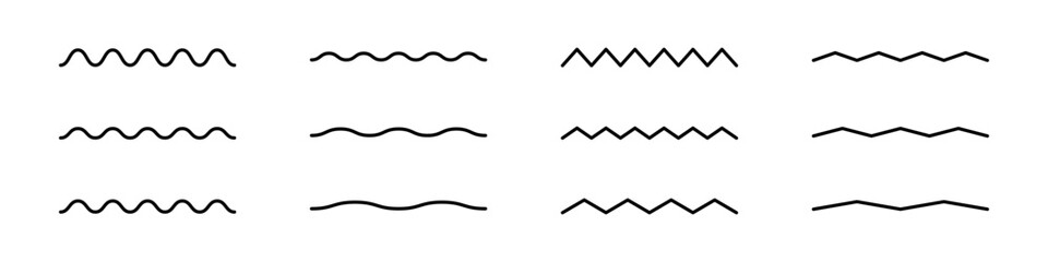 Poster - vector zigzag lines and waves. wavy, zig-zag lines, stripes vector element. curved lines. set of wav