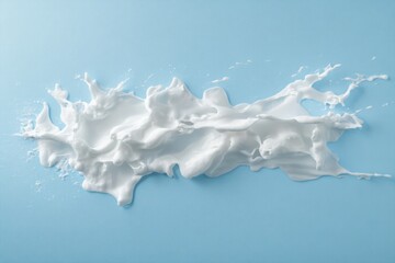 Canvas Print - Creamy white splash spread out on a light blue backdrop