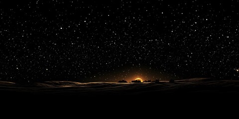 Starry Night Landscape: Celestial Horizon