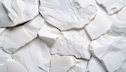 Poster - A white wall with a lot of white rocks on it