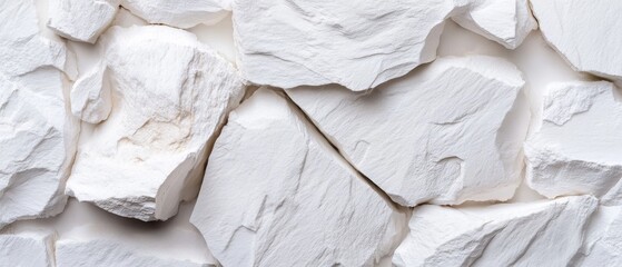 Poster - A white rock wall with a lot of cracks and holes