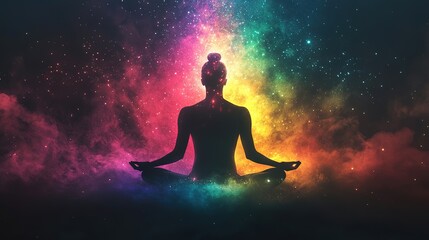 Poster - Meditation practice cosmic environment digital art spirituality abstract viewpoint
