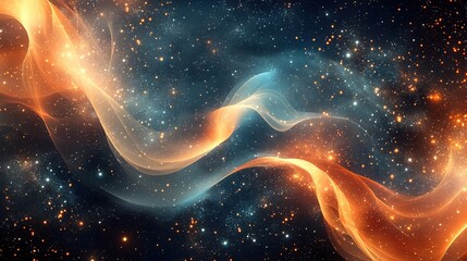 Poster - Cosmic dance of light and color outer space abstract art interstellar environment wide view cosmic harmony