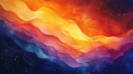 Poster - Vibrant abstract waves digital canvas artistic composition colorful environment aerial view fluid motion
