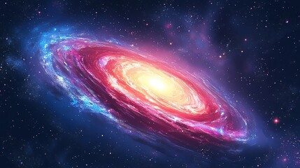 Wall Mural - cosmic event spiral galaxy formation deep space digital artwork cosmic environment wide angle univer